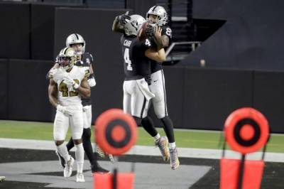 Derek Carr - Raiders open Las Vegas stadium with 34-24 win vs Saints - clickorlando.com - city Las Vegas - city New Orleans - city Oakland