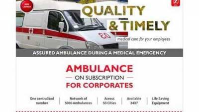 Ziqitza Healthcare launches “Ambulance Subscription” for corporates - livemint.com - India