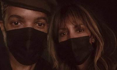 Halle Berry - Halle Berry poses in face mask with beau Van Hunt as she encourages fans to cover up during pandemic - dailymail.co.uk