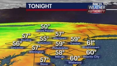 Kathy Orr - Weather Authority: Comfortable Monday night ahead of rainy Tuesday - fox29.com - state Delaware