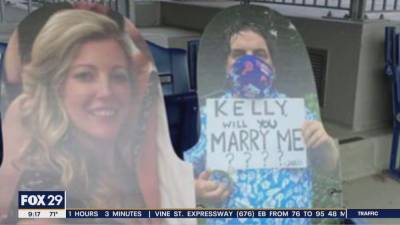 Philadelphia Phillies - Phillies fan uses cardboard cutout to propose to girlfriend - fox29.com