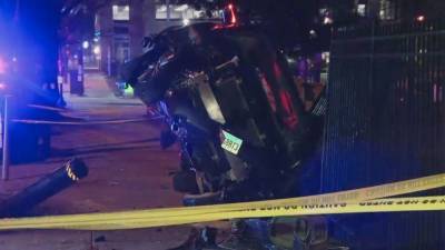 Police: Car flips, crashes into pole leaving driver hospitalized in North Philadelphia - fox29.com