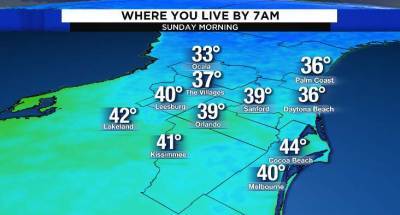 Cold air set to push through Central Florida this weekend - clickorlando.com - state Florida - county Seminole - county Lake - county Volusia - county Marion