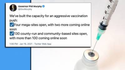 Phil Murphy - Judy Persichilli - Gov. Murphy: NJ needs more vaccine doses now - fox29.com - state New Jersey