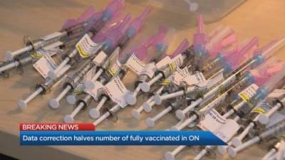 Number of fully vaccinated people in Ontario half of what was previously reported - globalnews.ca - county Ontario