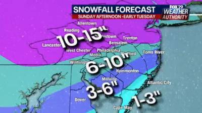 Nor'easter to bring significant snow, sleet to parts of the area beginning Sunday - fox29.com - state New Jersey - state Delaware - county Kent