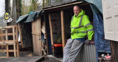 Homeless man builds impressive wooden cabins from materials found during pandemic - dailystar.co.uk - county Newport