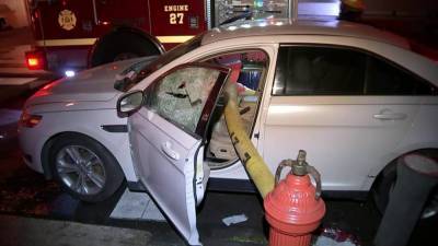 Crews battling fire in Strawberry Mansion smash through window of car blocking hydrant - fox29.com