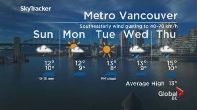 B.C. evening weather forecast: Oct. 16 - globalnews.ca - Britain - city Columbia, Britain - city Vancouver