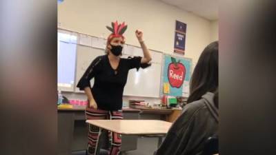 California teacher placed on leave after student films her dancing in Native American headgear - globalnews.ca - Usa - state California