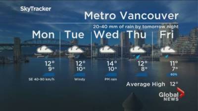 B.C. evening weather forecast: October 24 - globalnews.ca - Britain - city Columbia, Britain - city Vancouver