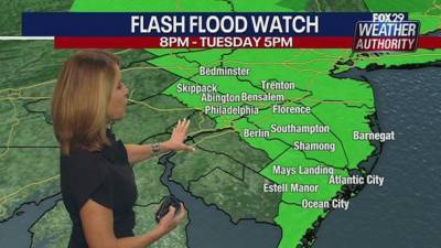Weather Authority: Flash flood watch issued for parts of the area ahead of heavy rain and strong winds - fox29.com - state New Jersey - county Burlington - county Bucks - county Montgomery - county Lehigh - county Northampton - county Philadelphia - county Mercer