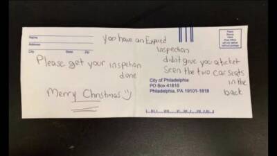 Merry Christmas - Fishtown mom pays it forward after Philadelphia Parking Authority leaves kind note instead of ticket - fox29.com - city Philadelphia - city Fishtown