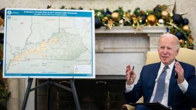 Biden to visit Kentucky to survey tornado damage, offer support - fox29.com - state Kentucky - county Dawson