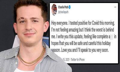 Charlie Puth - Charlie Puth reveals he tested positive for COVID-19 on Wednesday - dailymail.co.uk - state New Jersey