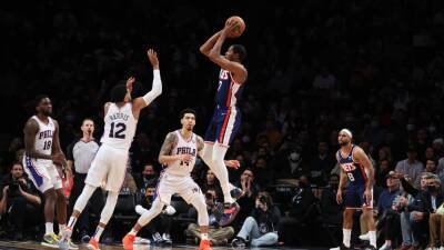 Kevin Durant - Blake Griffin - Tobias Harris - Durant carries Nets past Sixers for another short-handed win - fox29.com - city New York - New York, state New York - state New York