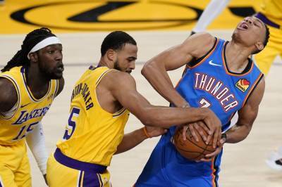 Dennis Schroder - LeBron leads Lakers past Thunder again in OT, 114-113 - clickorlando.com - Los Angeles - city Los Angeles - city Oklahoma City