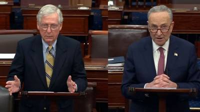 Donald Trump - Mitch Macconnell - Chuck Schumer - Different votes, same message: Schumer, McConnell speak after Senate’s acquittal and condemn Trump - fox29.com - Washington