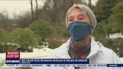 90-year-old Seattle woman walks 6 miles in the snow to get coronavirus vaccine - fox29.com - city Seattle