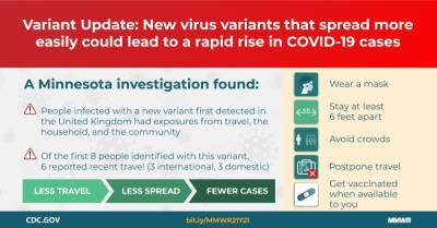 Stacy Holzbauer - Ruth Lynfield - First Identified Cases of SARS-CoV-2 Variant B.1.1.7 in Minnesota — December 2020–January 2021 - cdc.gov - Usa - state Minnesota