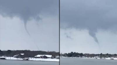 'Snownado': Large waterspout swirls over Texas lake amid record cold - fox29.com - county Lake - state Texas - county Creek - county Cedar