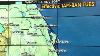 Wind chill to be in the 20s in Central Florida - clickorlando.com - state Florida - city Orlando - city Ocala - city Melbourne