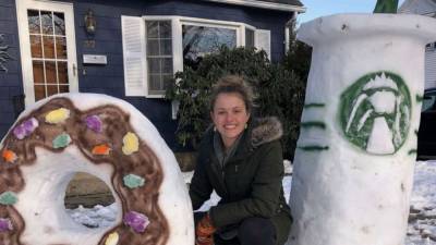 Art teacher’s larger-than-life snow sculptures encouraging students to play outside amid remote learning - fox29.com - state Texas - state Rhode Island - Providence - city Providence