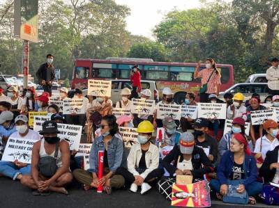 Protests swell after Myanmar junta raises specter of force - clickorlando.com - city Monday - Burma - city Yangon