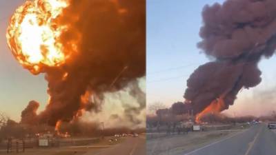 Train explodes after colliding with 18-wheeler in Texas - fox29.com - state Texas - parish Cameron