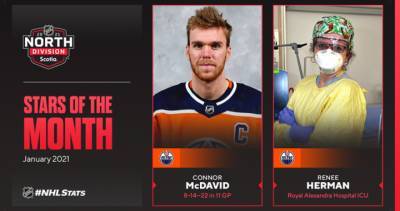 Alberta Health Services - Connor Macdavid - Edmonton Oilers - NHL to name front-line worker ‘stars’ along with monthly player award - globalnews.ca - Canada