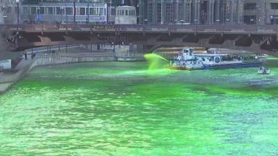 WATCH: City officials dye Chicago River green for St. Patrick's Day - fox29.com - county Day - city Chicago