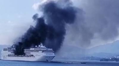Cruise ship catches fire in Greece, sending plumes of black smoke into air - fox29.com - Greece - Athens, Greece