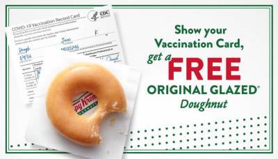 Krispy Kreme - Krispy Kreme giving free doughnuts to everyone who shows COVID-19 vaccination card - clickorlando.com