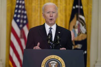 Joe Biden - The Latest: East Room set for Biden's first news conference - clickorlando.com - Usa - Washington