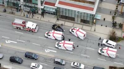 Health Services - Aerial footage shows aftermath of ‘multiple’ people stabbed at North Vancouver library - globalnews.ca - county Lynn - county Valley