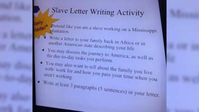 Assignment at Mississippi middle school asks students to ‘pretend like you are a slave’ - fox29.com - Usa - Los Angeles - state Mississippi