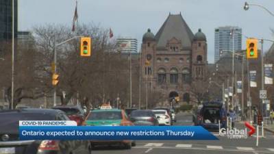 Matthew Bingley - Ontario expected to announce new COVID-19 restrictions Thursday - globalnews.ca