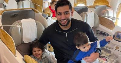 Faryal Makhdoom - Amir Khan and family fly first class to Dubai in empty cabin amid Covid travel ban - mirror.co.uk - city Dubai - Uae