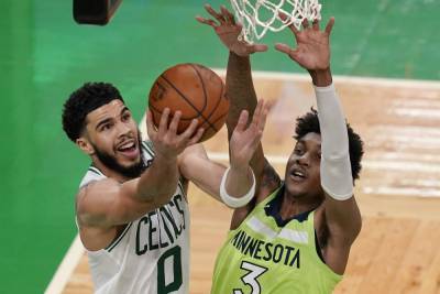 Jaylen Brown - Jayson Tatum - Tatum's career-high 53 help Celtics top T-Wolves 145-136 - clickorlando.com - state Minnesota - city Boston