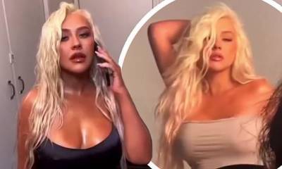 Christina Aguilera - Christina Aguilera sizzles as she shows off her curves and her pout in video from Health photoshoot - dailymail.co.uk - county Hood