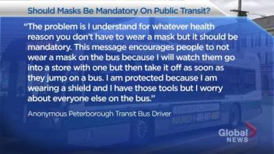 Peterborough transit riders concerned about COVID regulations on the bus - globalnews.ca