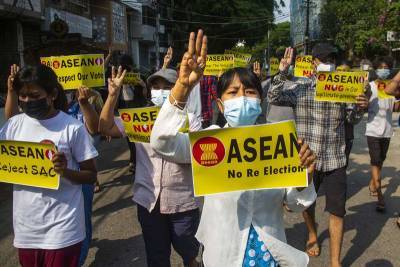Southeast Asian - Protest in Yangon ahead of regional summit on Myanmar crisis - clickorlando.com - Burma - city Yangon