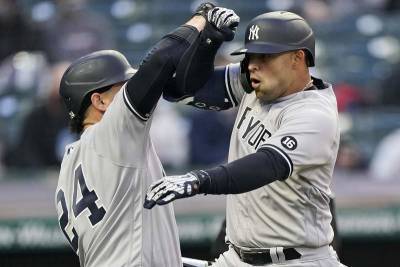 Giancarlo Stanton - Stanton homers twice, powering Yankees past Indians 5-3 - clickorlando.com - New York - India - city New York - county Logan - county Cleveland - Jordan - county Allen