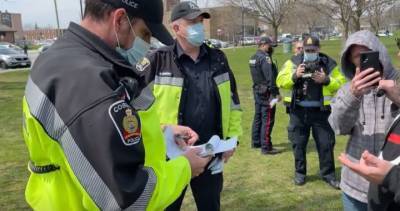 COVID-19: Cobourg police issue 7 tickets at anti-lockdown protest - globalnews.ca - county Park - Victoria, county Park