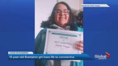 Catherine Macdonald - 13-year-old Brampton girl dies after testing positive for COVID-19 - globalnews.ca