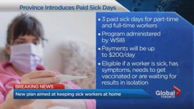 Travis Dhanraj - COVID-19: Ontario unveils paid sick leave plan - globalnews.ca