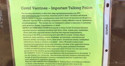 Gerald Evans - Coronavirus: Anti-vaccine posters pop up on mailboxes in Kingston suburb - globalnews.ca - city Kingston