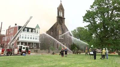 Crews battle 2-alarm fire at closed church in Tacony - fox29.com