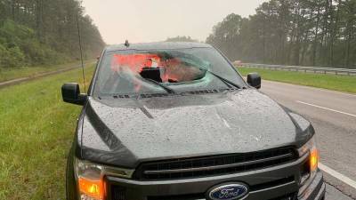 PHOTOS: Florida lightning strike sends road debris through truck windshield - clickorlando.com - state Florida - county Walton