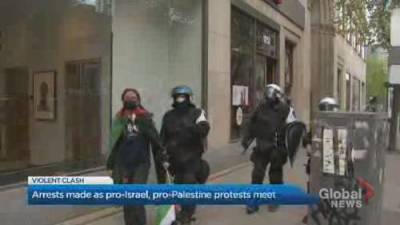 Pro-Israel and pro-Palestine demonstrators clash in downtown Montreal protest - globalnews.ca - Israel - Palestine